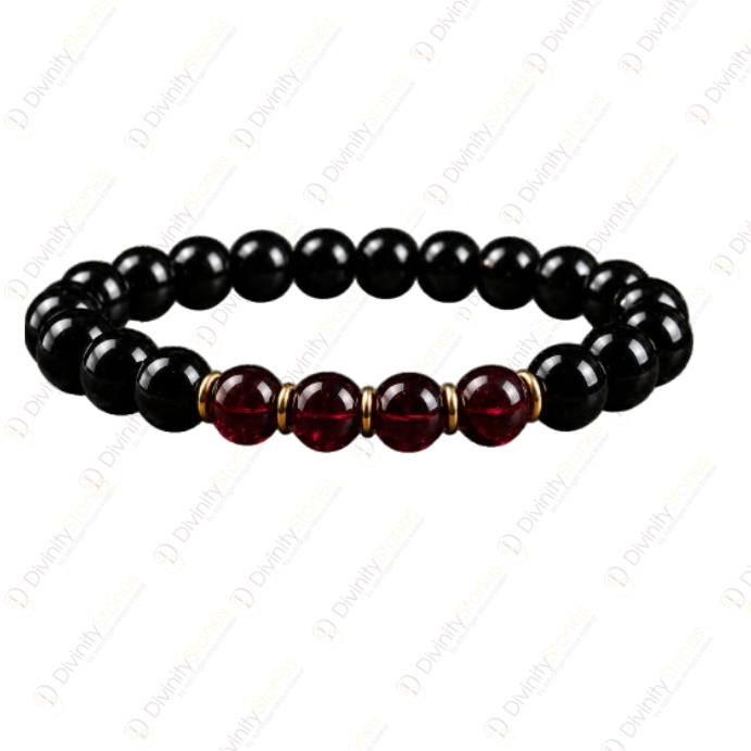 Scorpio Zodiac Vrishchik Rashi Bracelet with Obsidian & Garnet